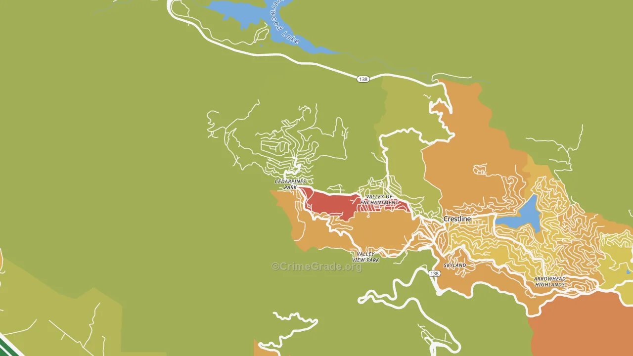 Cedarpines Park, CA Map of Murder Rates