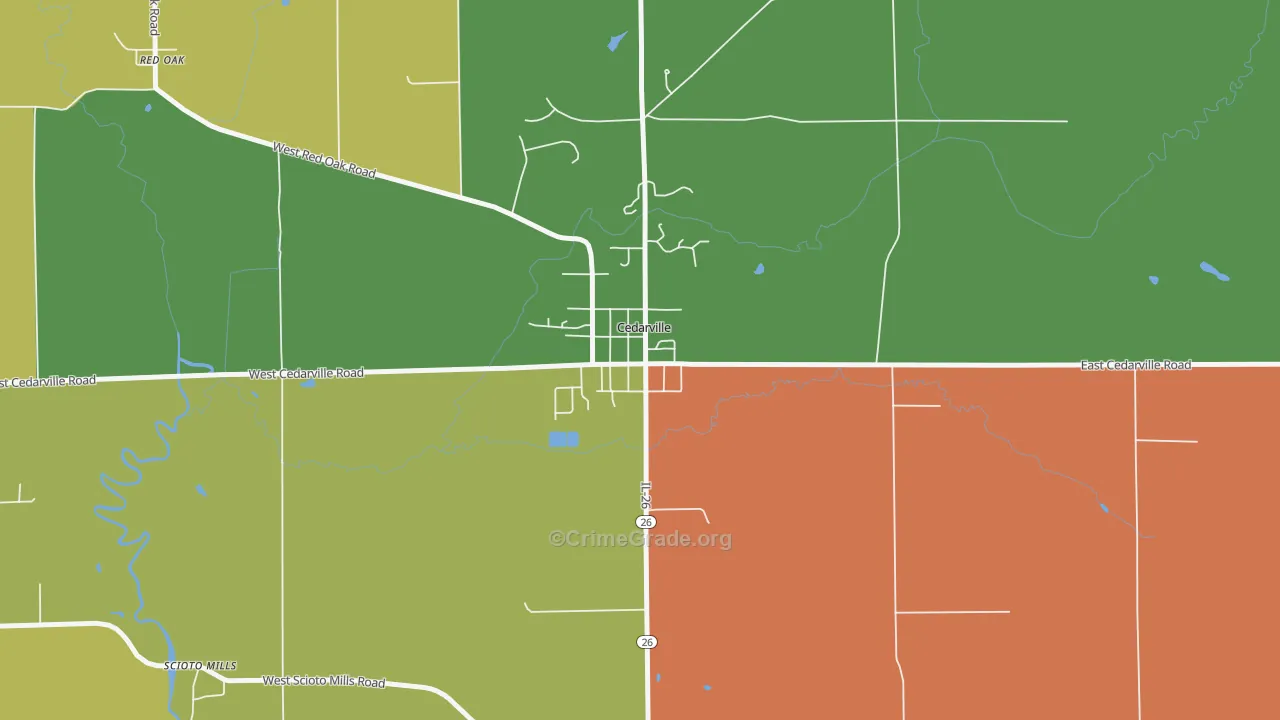Cedarville, IL Map of Murder Rates