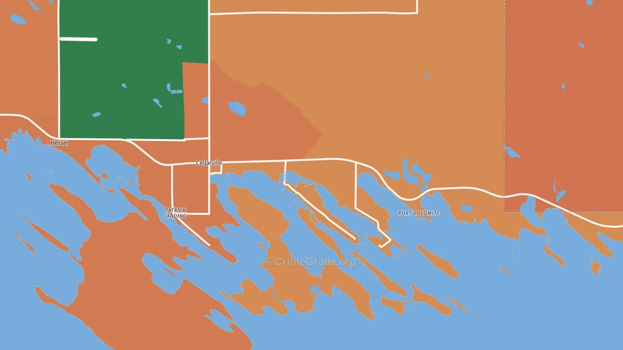 Cedarville, MI Map of Murder Rates