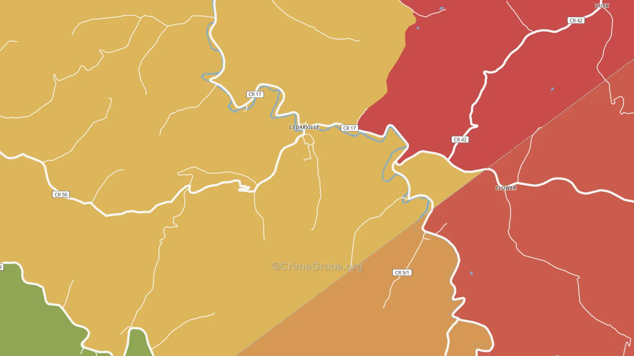 Cedarville, WV Map of Murder Rates