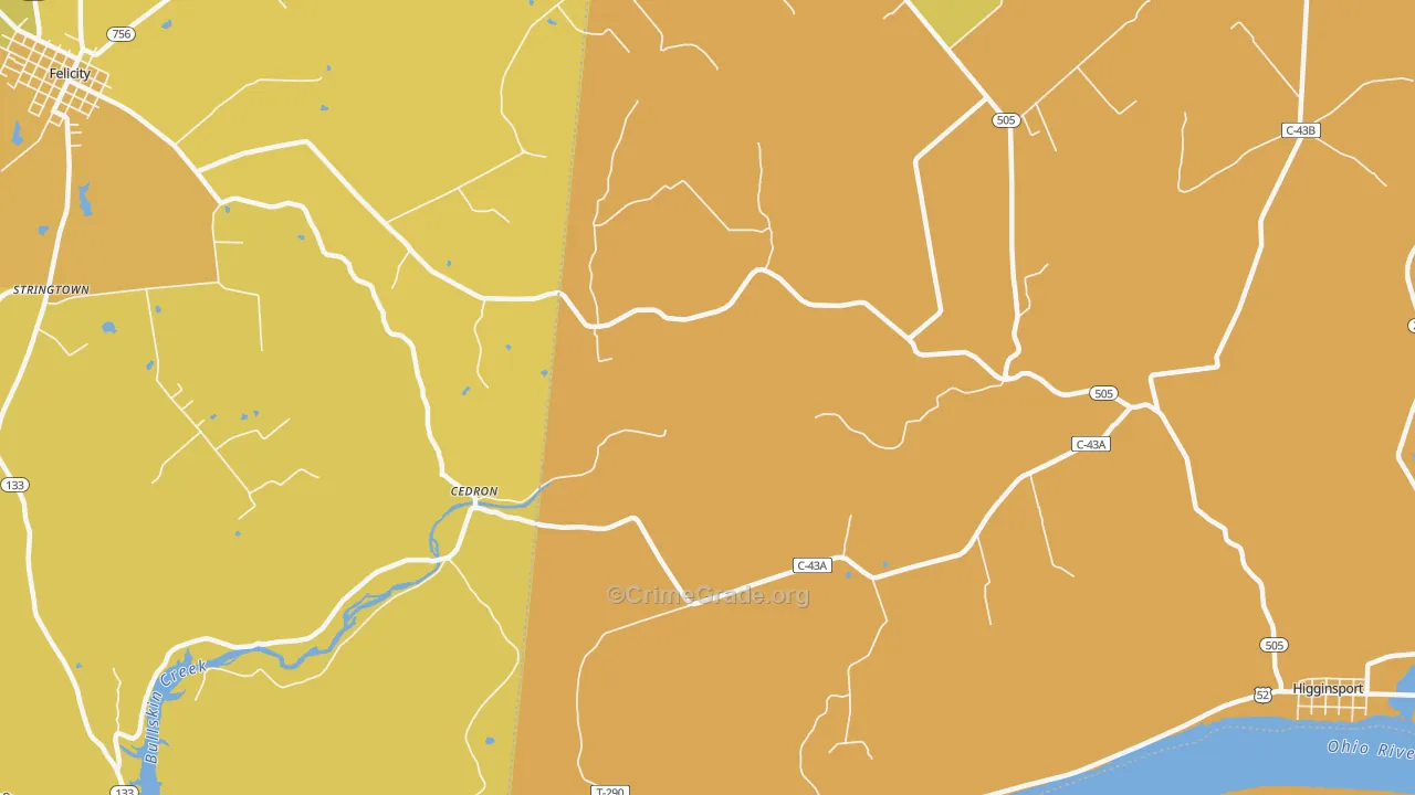 Cedron, OH Map of Murder Rates