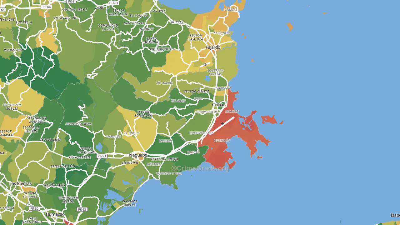 Ceiba, PR Map of Murder Rates