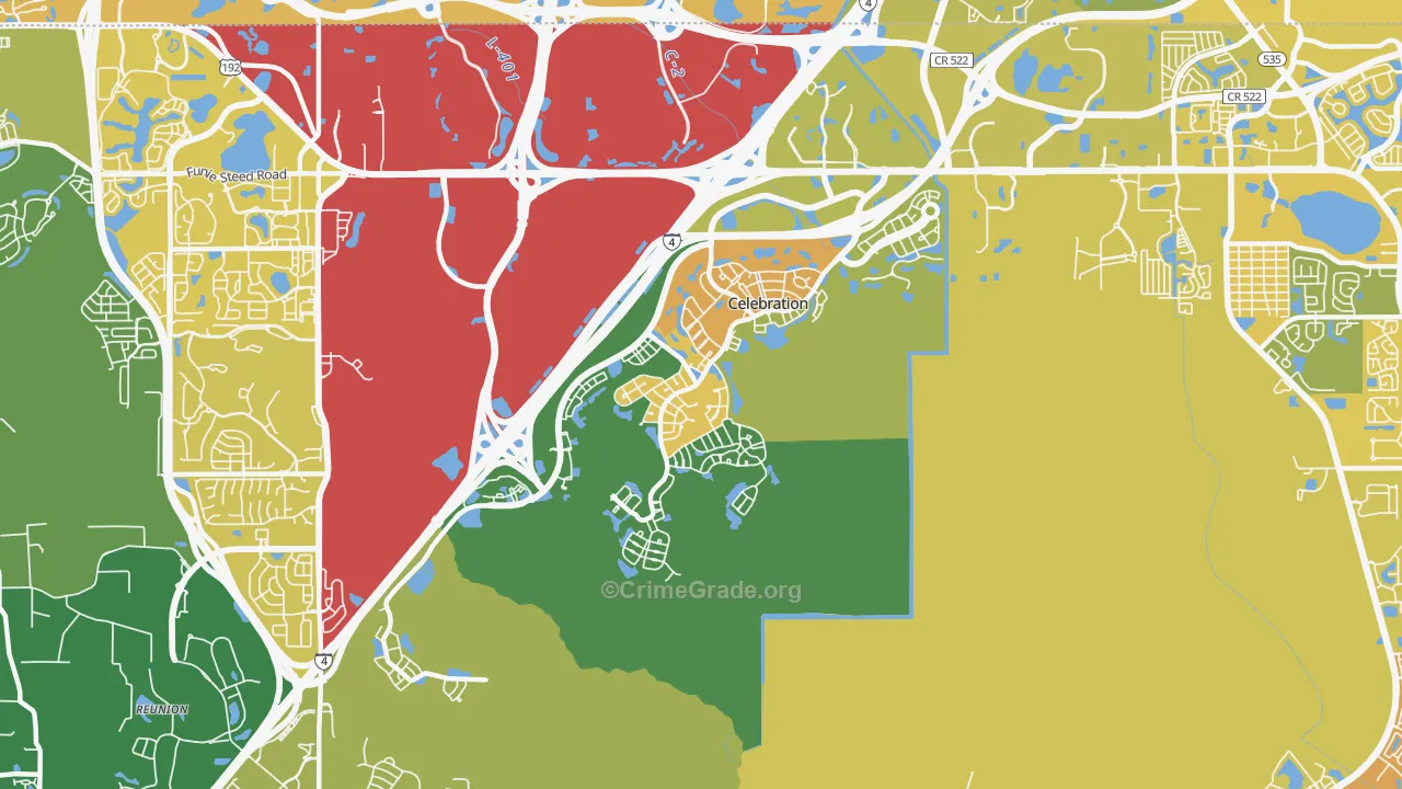Celebration, FL Map of Murder Rates