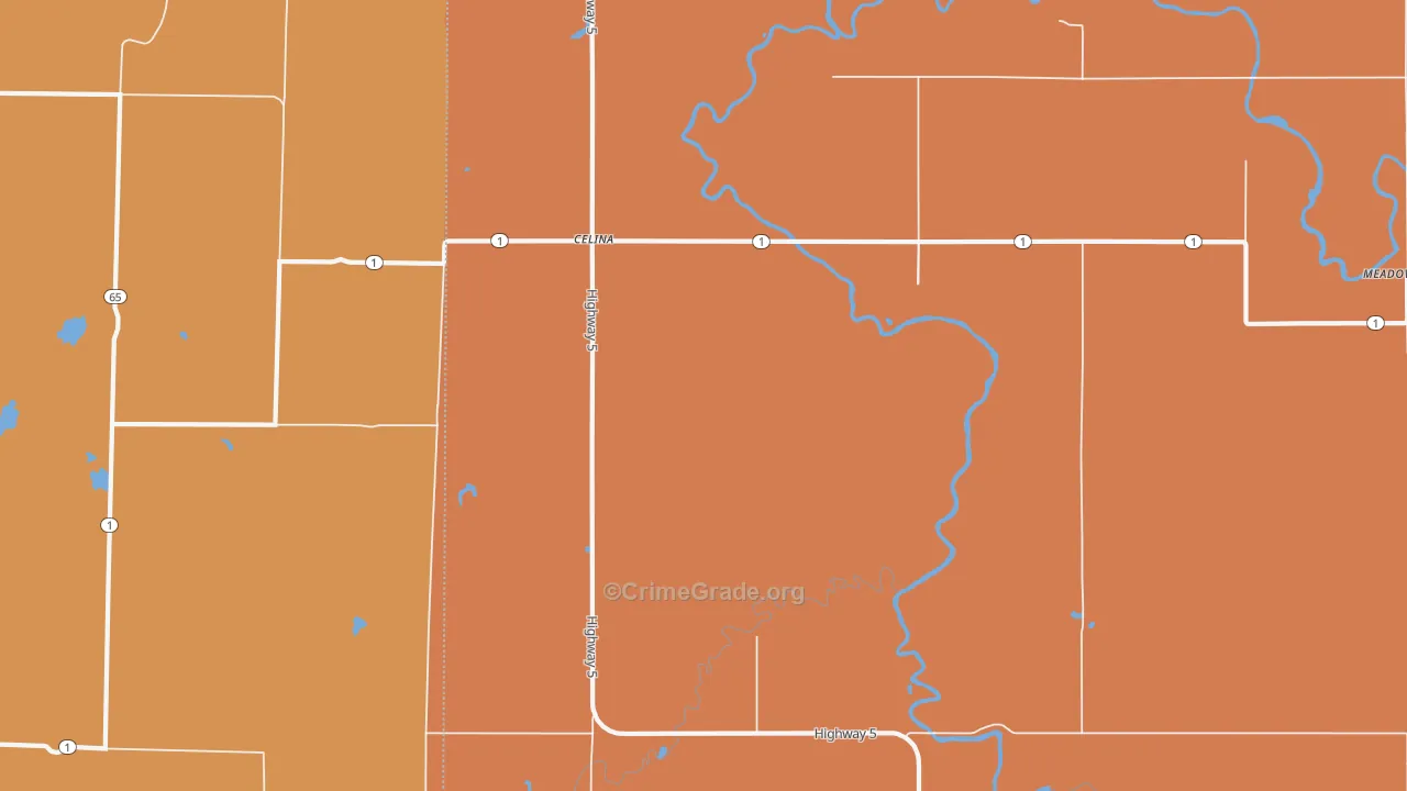 Celina, MN Map of Murder Rates