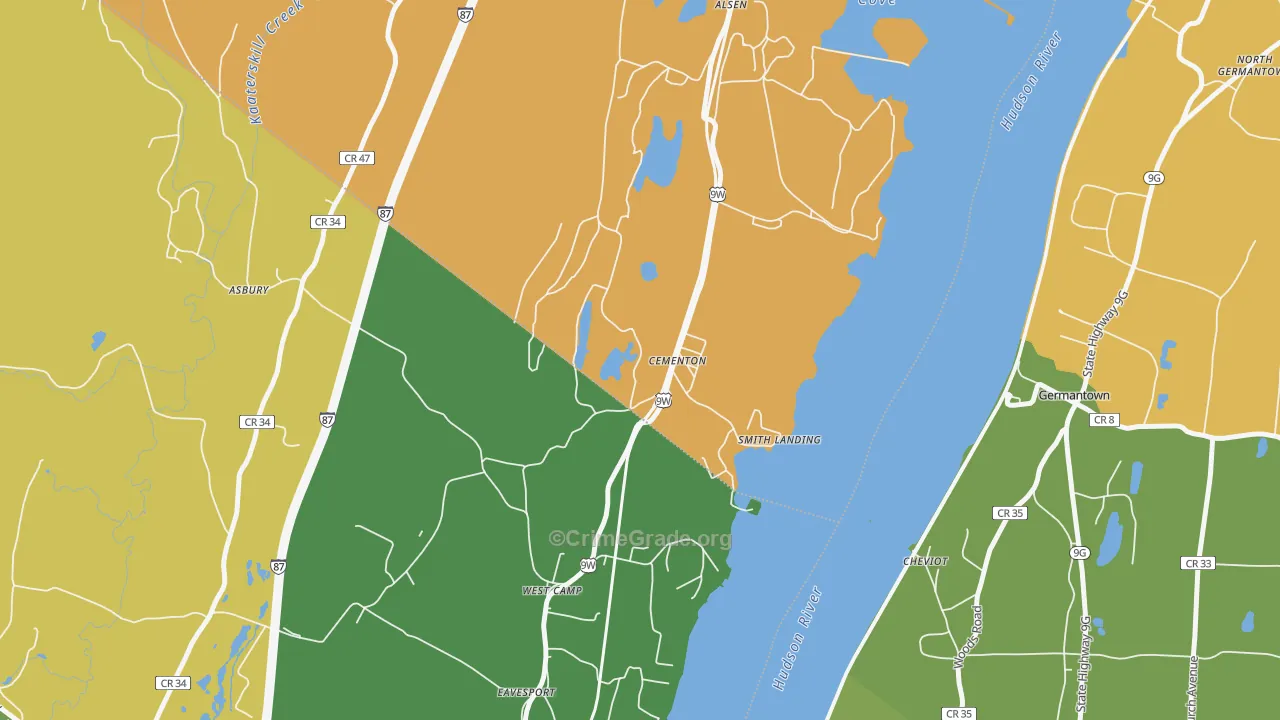 Cementon, NY Map of Murder Rates