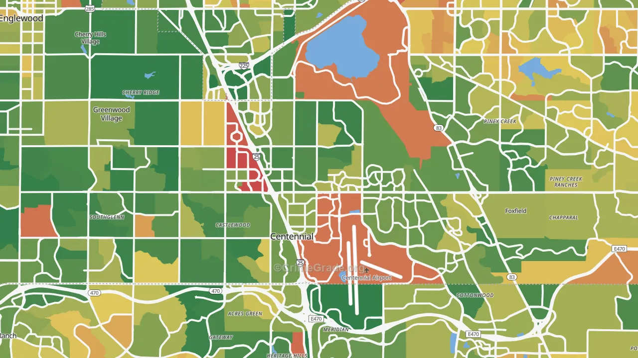 Centennial, CO Map of Murder Rates