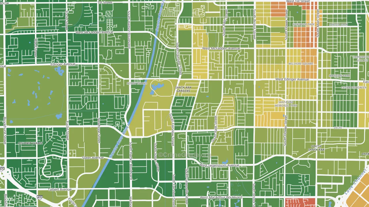 Centennial Park, Santa Ana, CA Map of Murder Rates