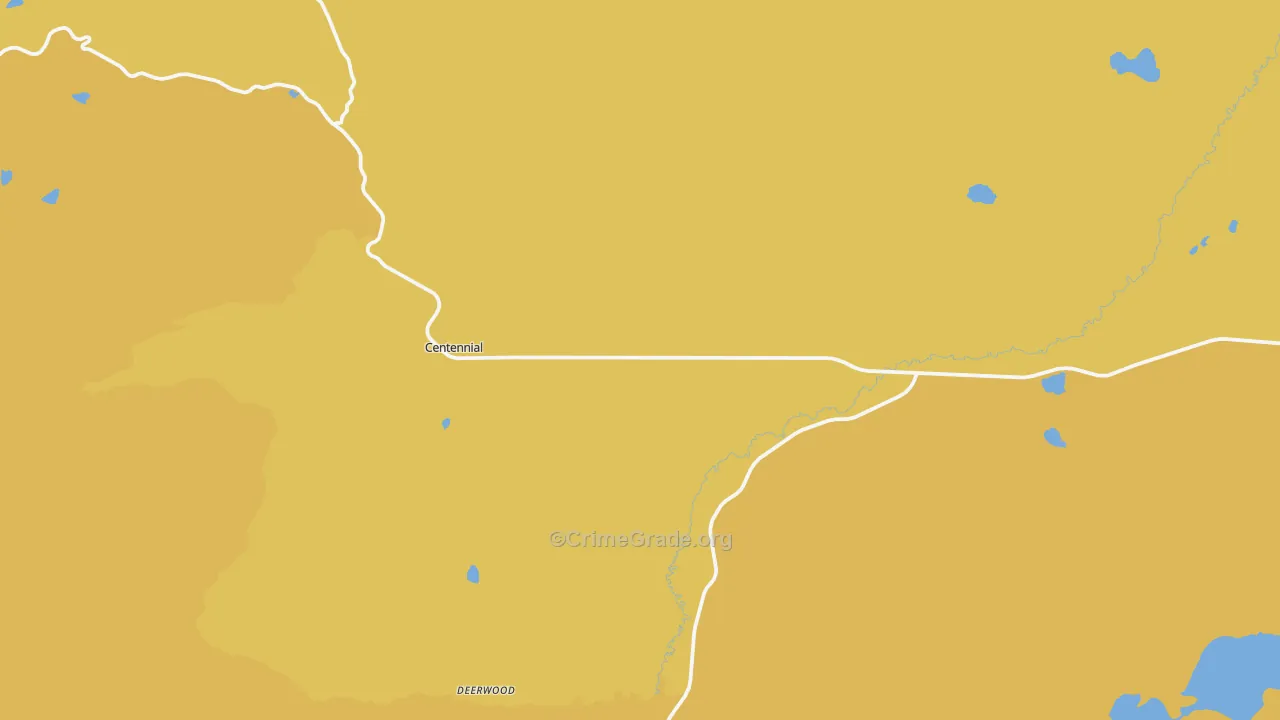 Centennial, WY Map of Murder Rates