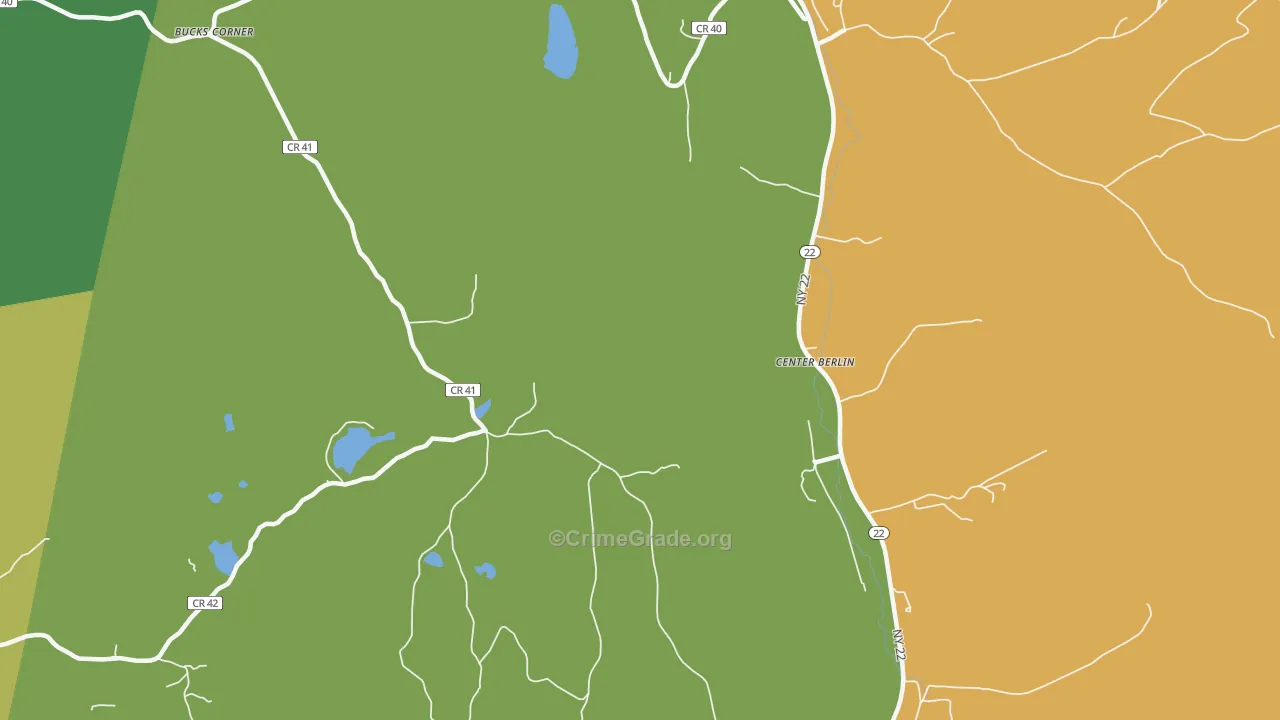 Center Berlin, NY Map of Murder Rates