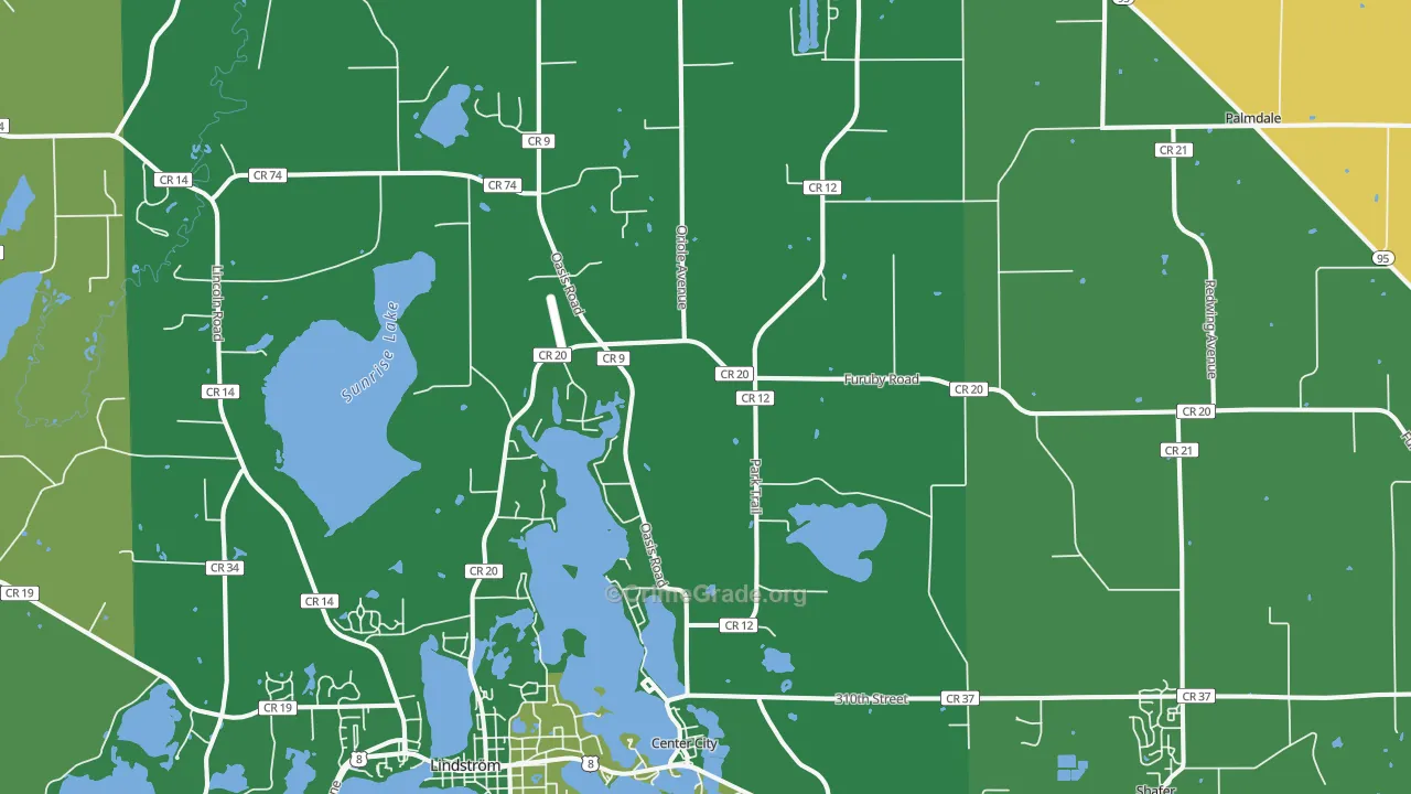 Center City, MN Map of Murder Rates