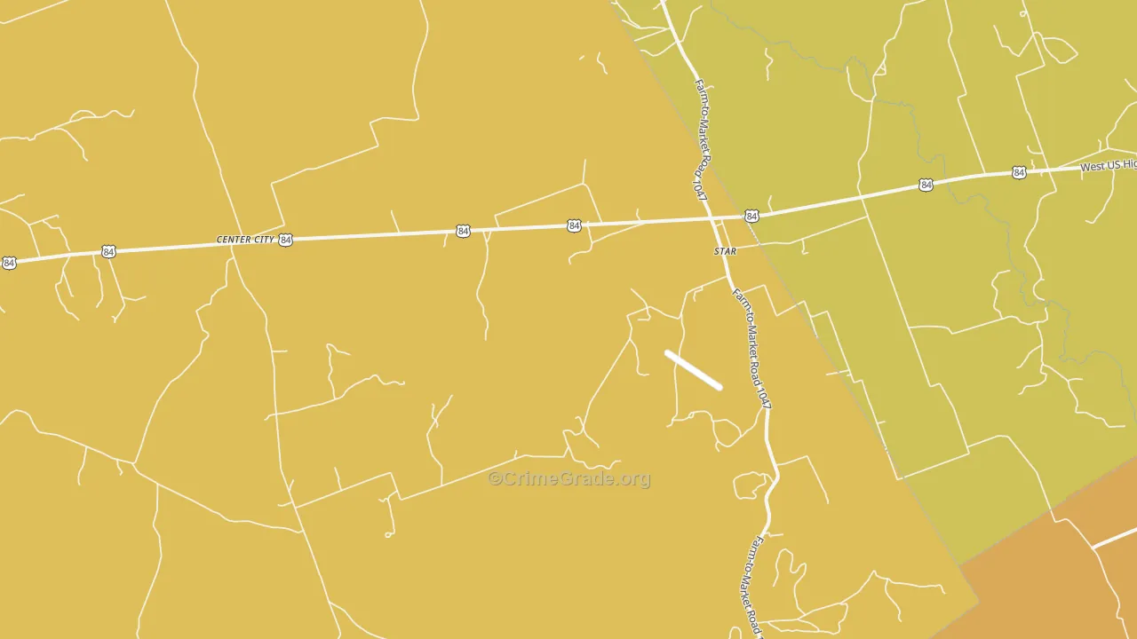Center City, TX Map of Murder Rates