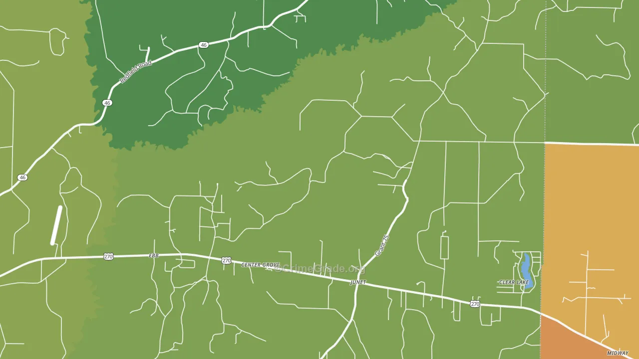 Center Grove, AR Map of Murder Rates