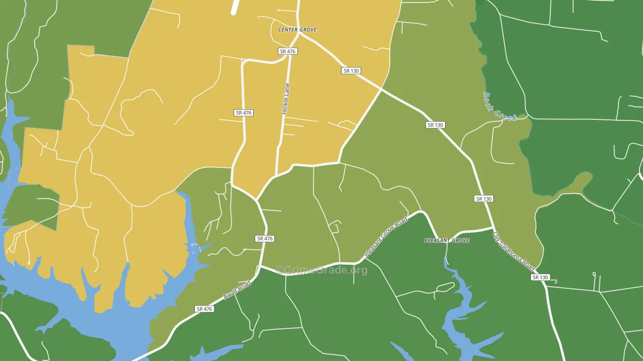 Center Grove, TN Map of Murder Rates