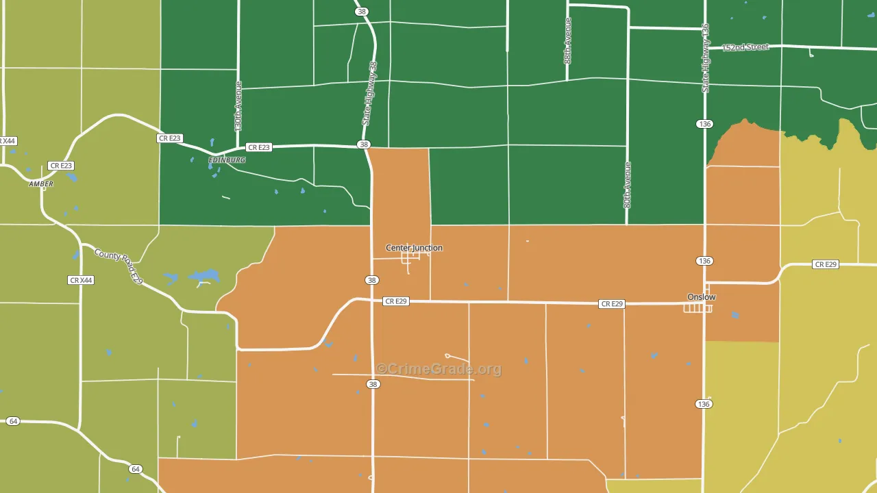 Center Junction, IA Map of Murder Rates
