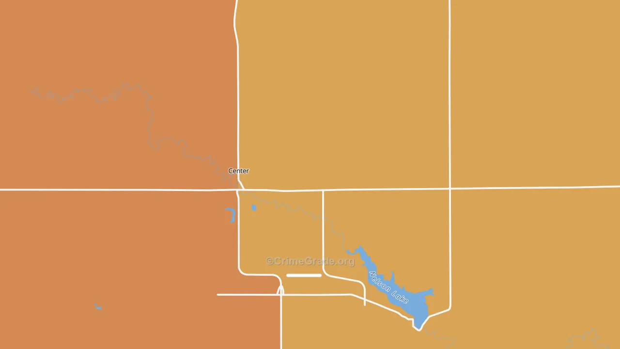 Center, ND Map of Murder Rates