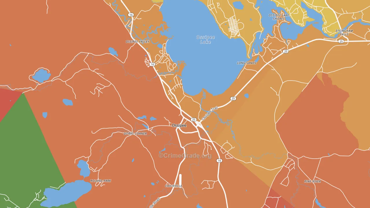 Center Ossipee, NH Map of Murder Rates