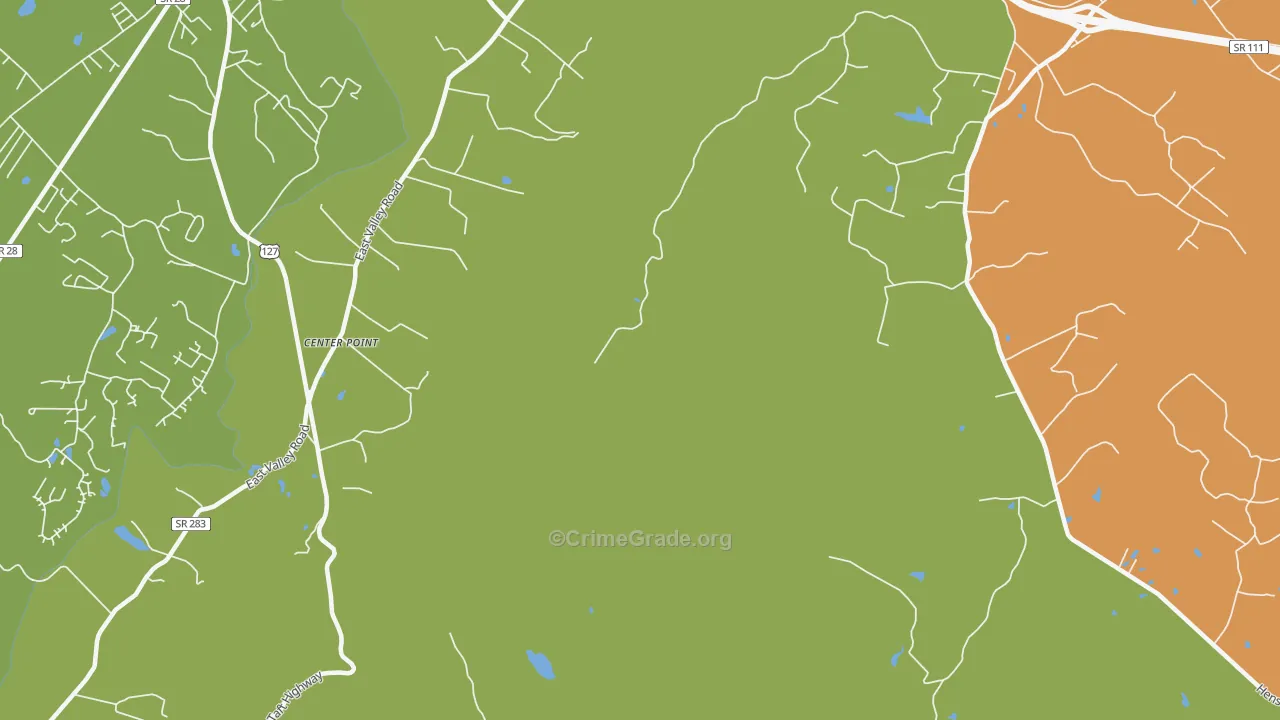 Center Point, TN Map of Murder Rates