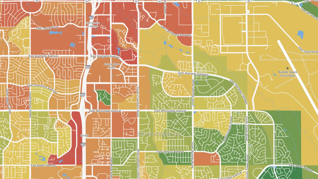 Center Pointe, Aurora, CO Map of Murder Rates