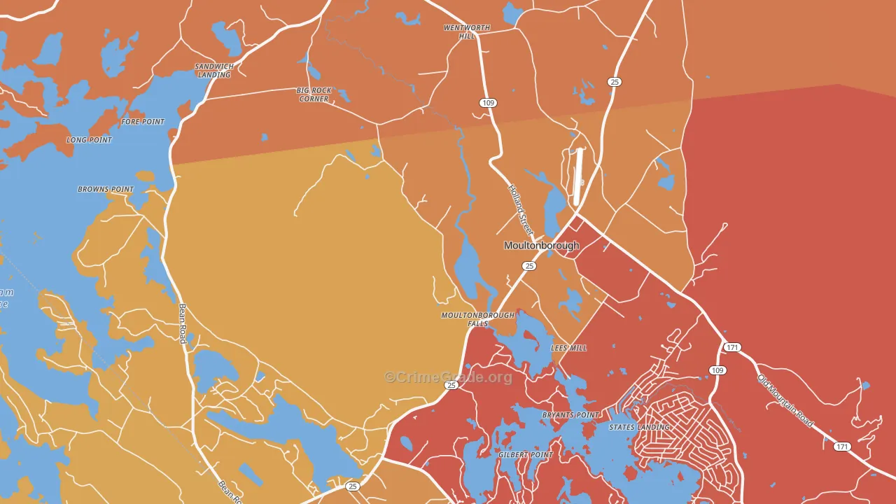 Center Sandwich, NH Map of Murder Rates