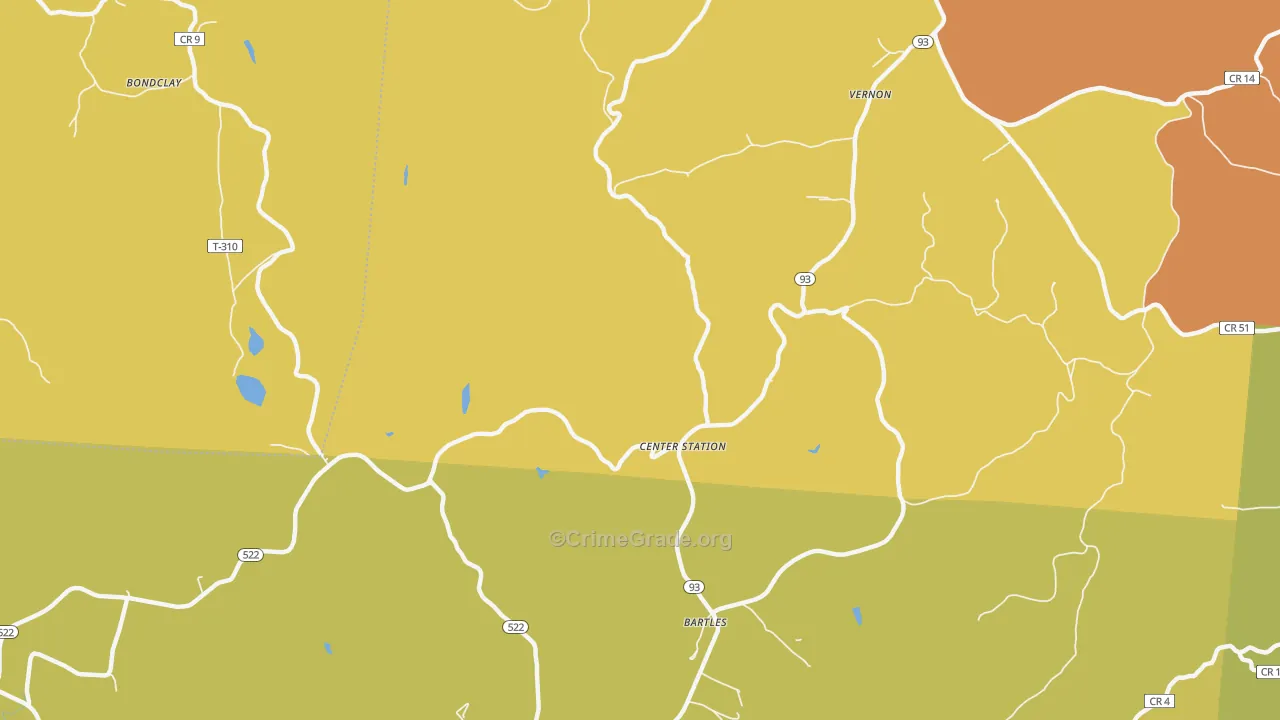 Center Station, OH Map of Murder Rates