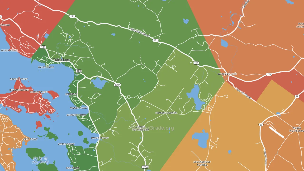 Center Tuftonboro, NH Map of Murder Rates