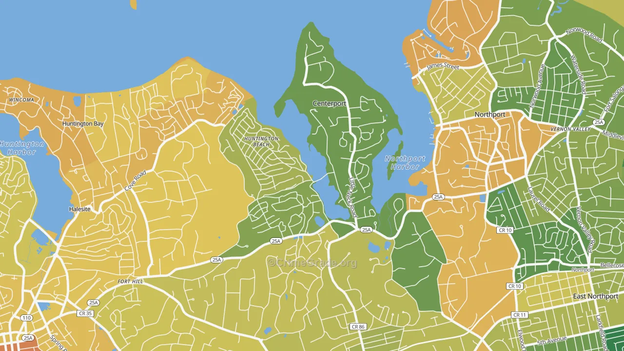 Centerport, NY Map of Murder Rates