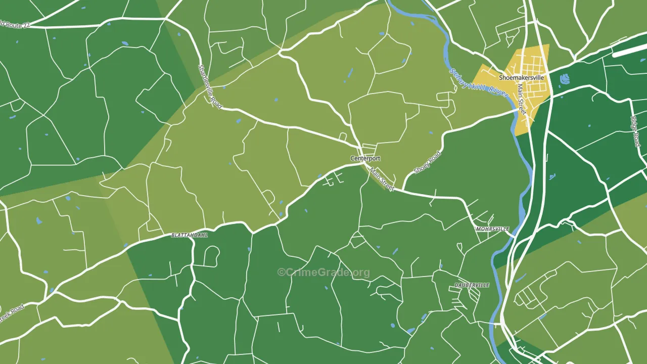Centerport, PA Map of Murder Rates