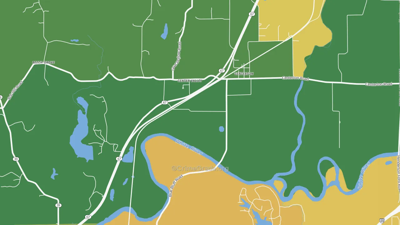 Centerton, IN Map of Murder Rates