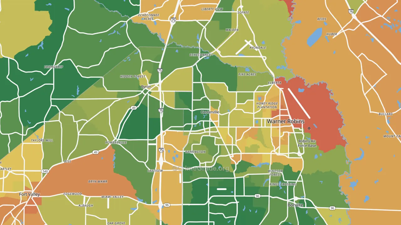 Centerville, GA Map of Murder Rates