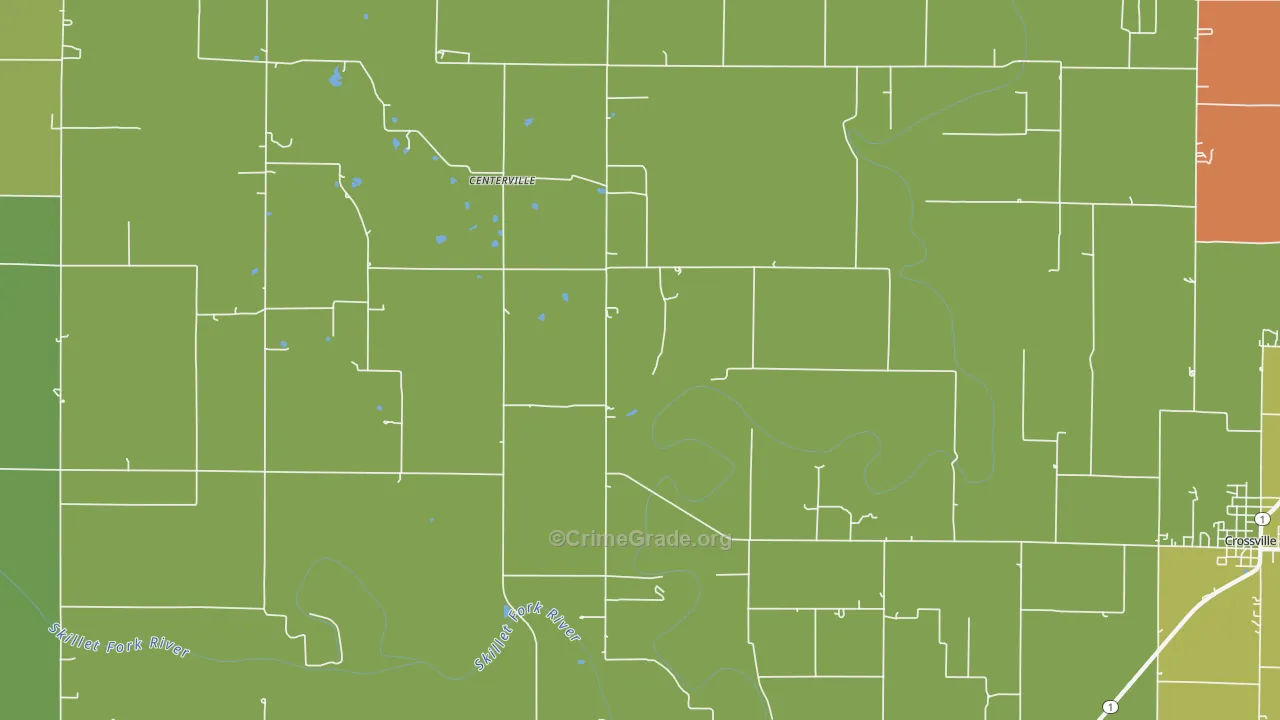 Centerville, IL Map of Murder Rates