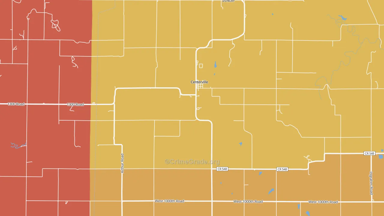 Centerville, KS Map of Murder Rates