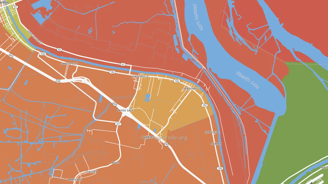 Centerville, LA Map of Murder Rates