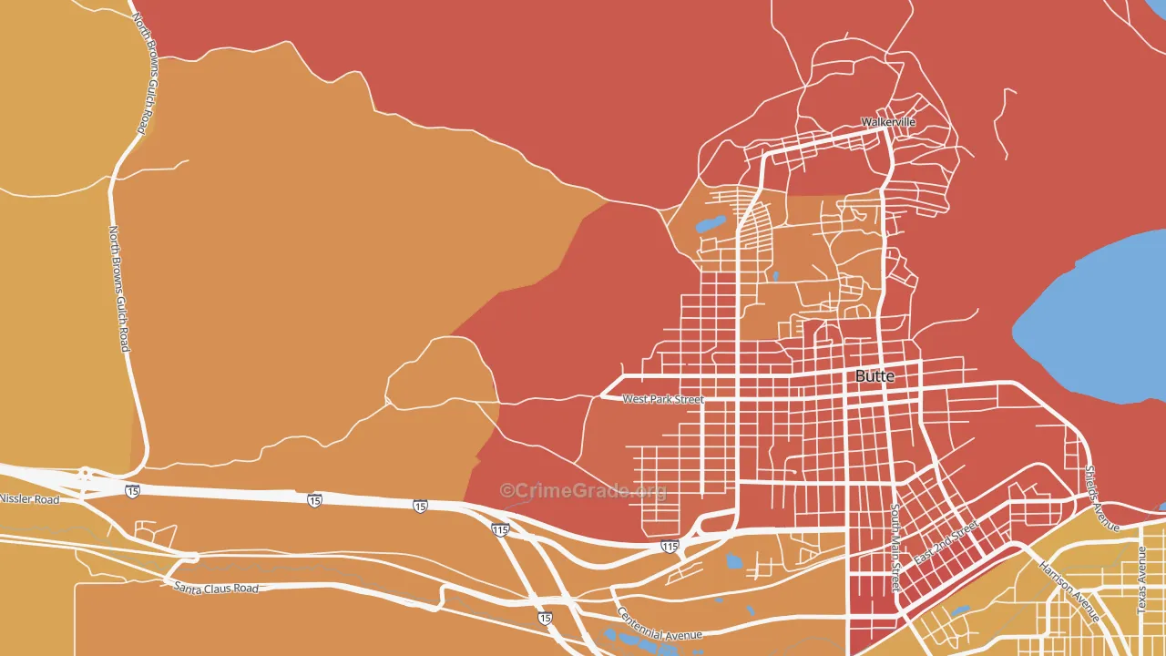 Centerville, MT Map of Murder Rates