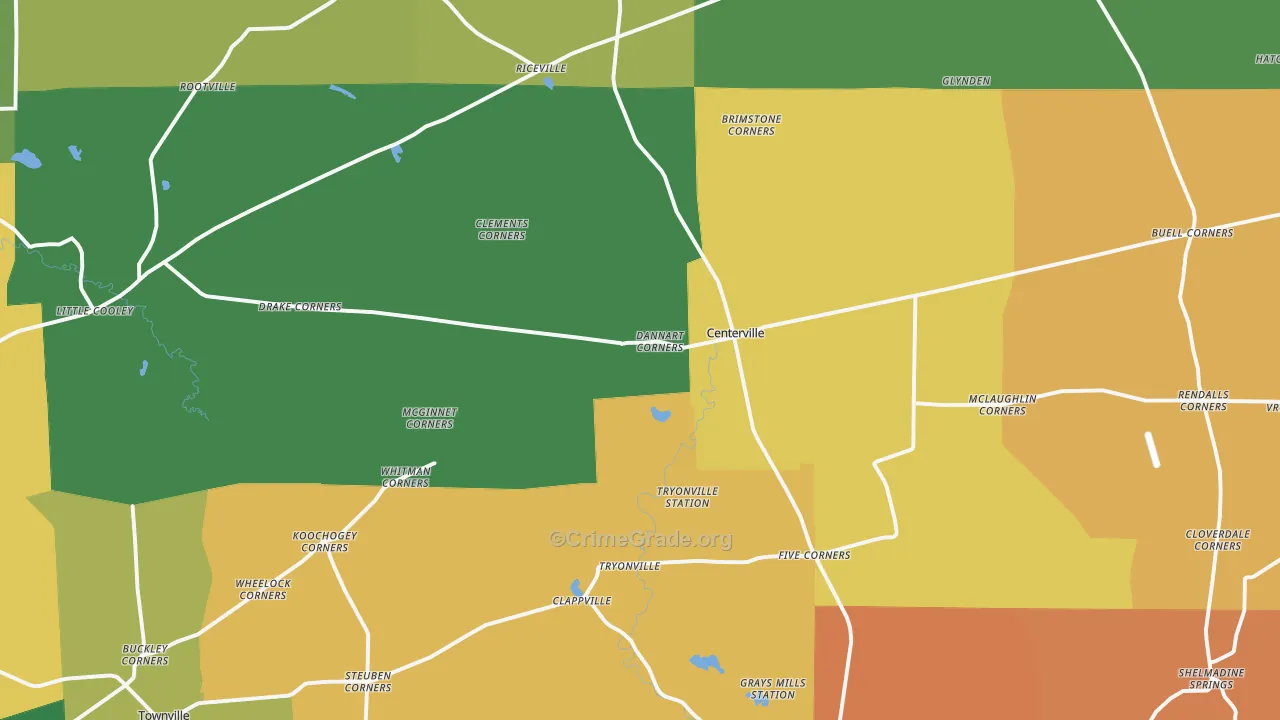 Centerville, PA Map of Murder Rates