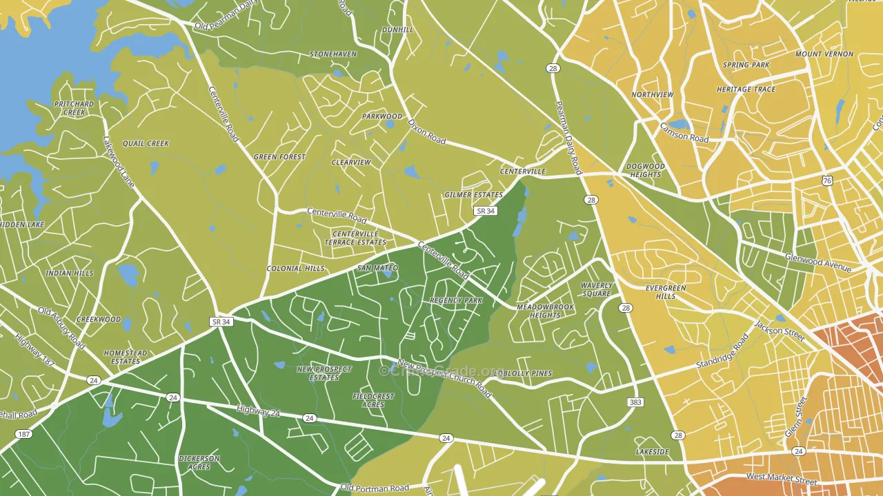 Centerville, SC Map of Murder Rates