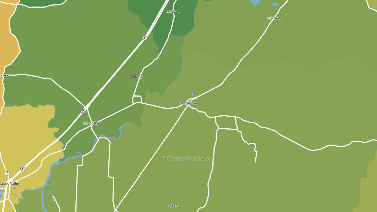 Central, AR Map of Murder Rates