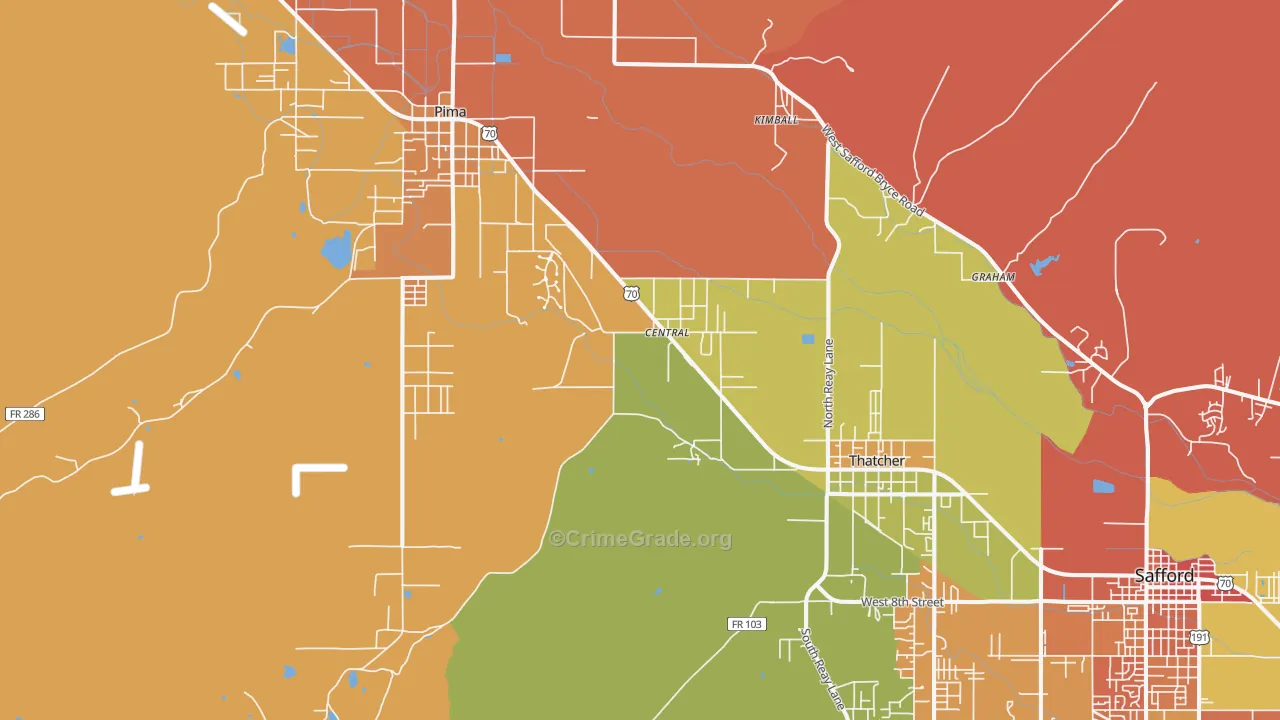 Central, AZ Map of Murder Rates