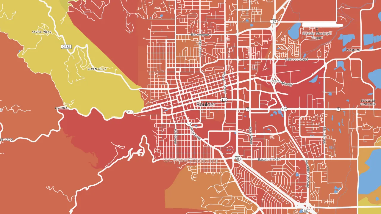 Central Boulder, Boulder, CO Map of Murder Rates