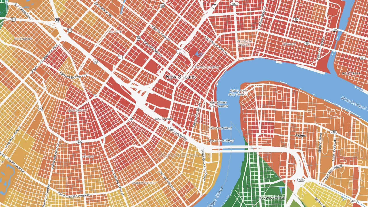Central Business District, New Orleans, LA Map of Murder Rates