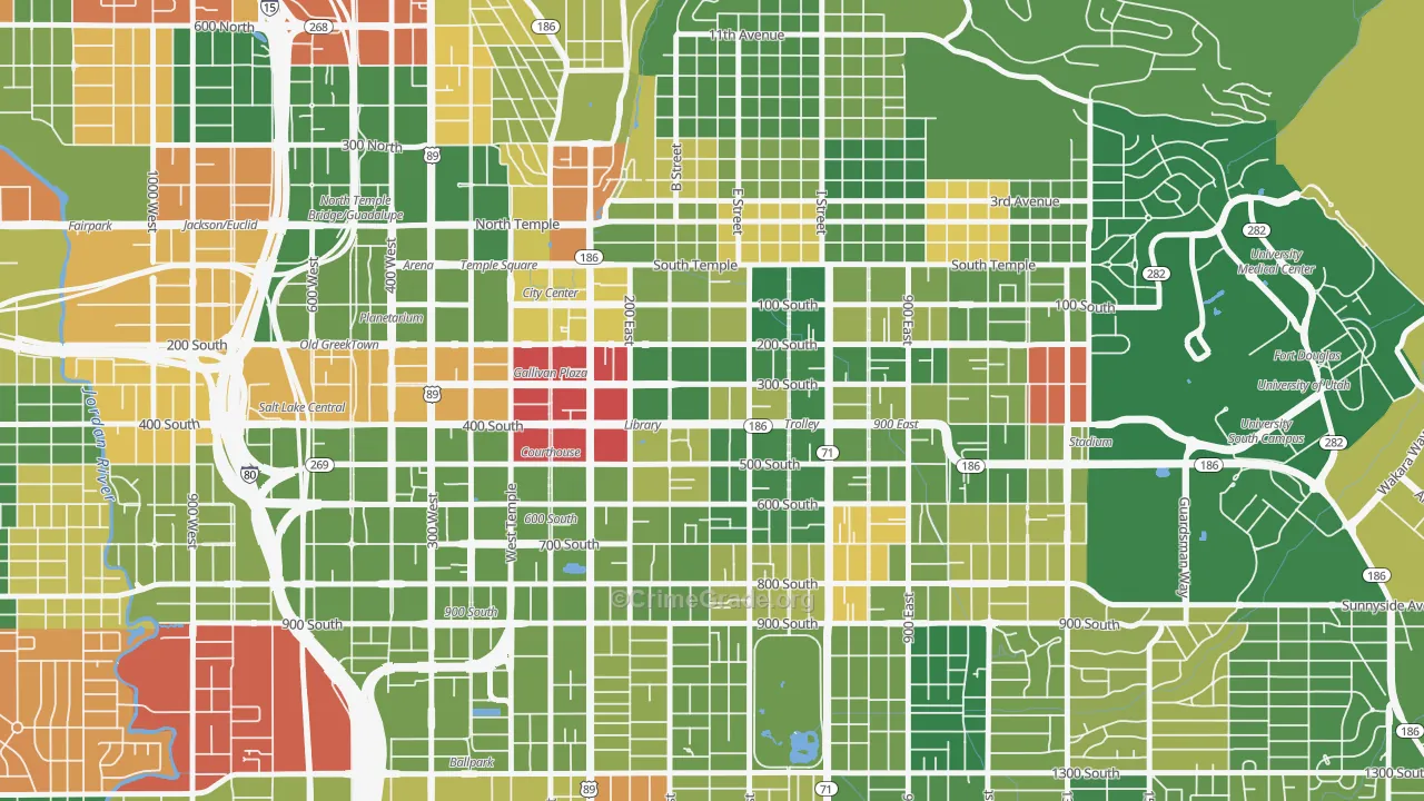 Central City, Salt Lake City, UT Map of Murder Rates