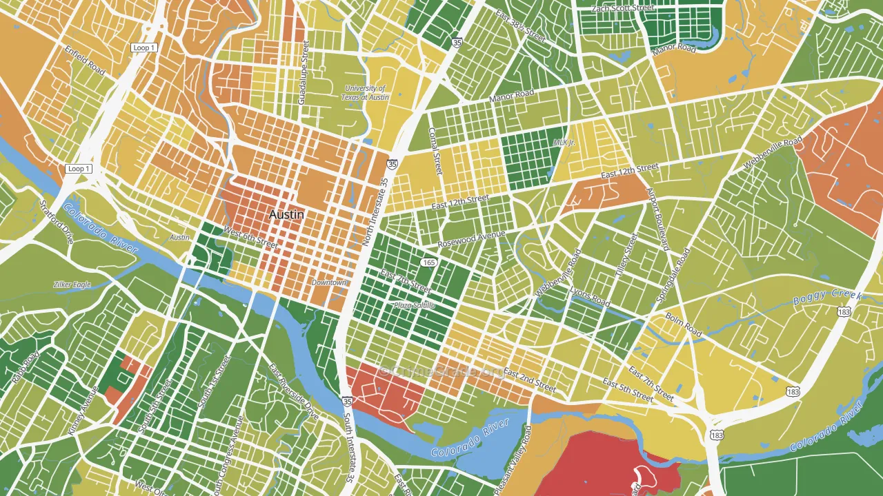 Central East Austin, Austin, TX Map of Murder Rates