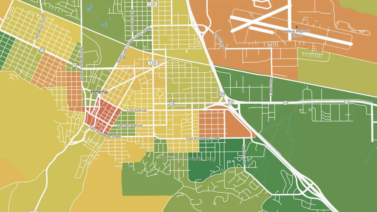 Central, Helena, MT Map of Murder Rates