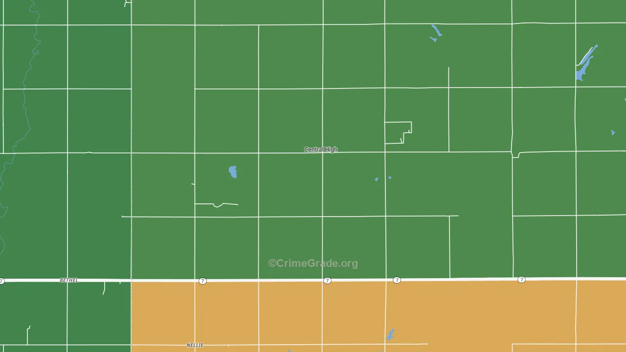 Central High, OK Map of Murder Rates