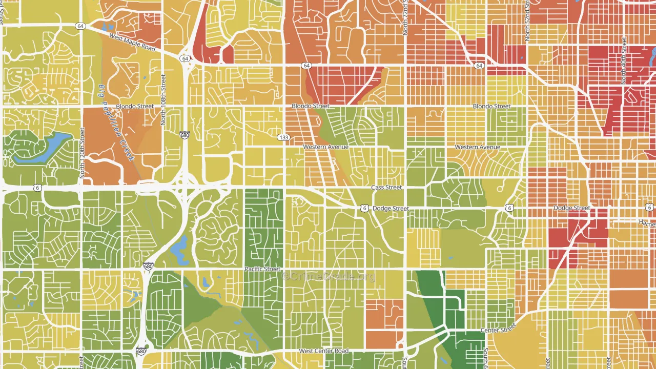 Central Omaha, Omaha, NE Map of Murder Rates