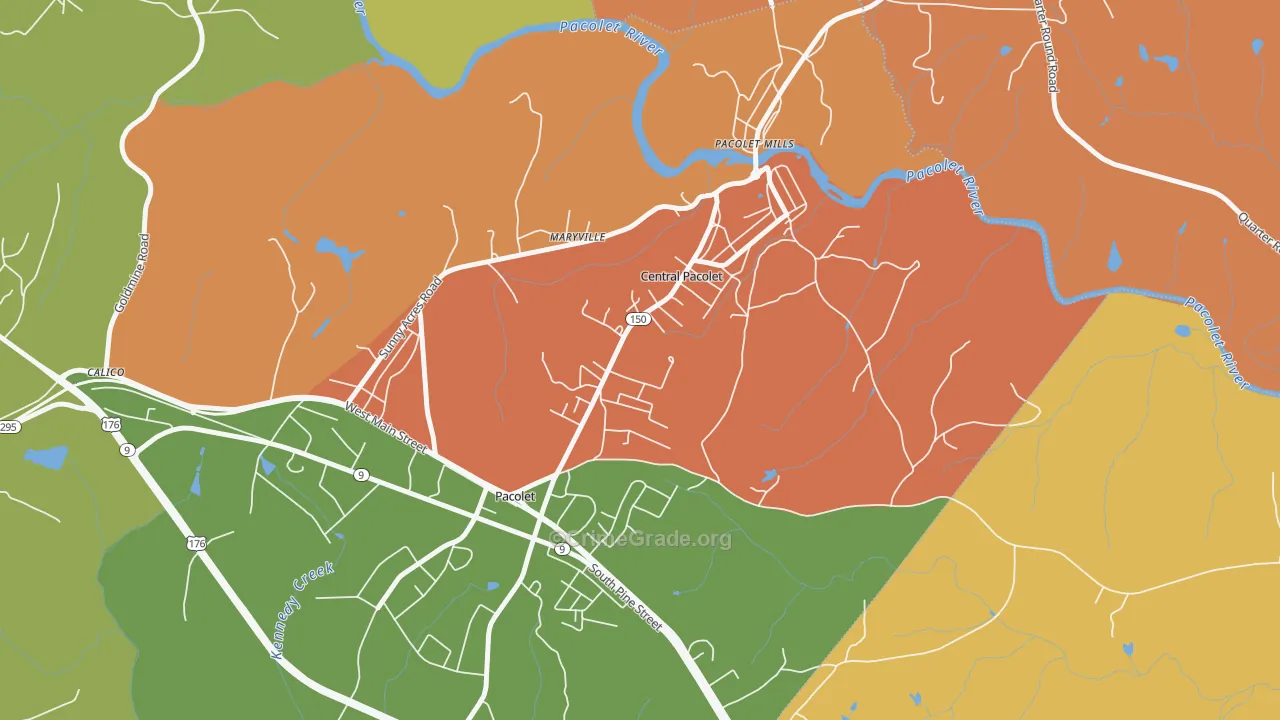 Central Pacolet, SC Map of Murder Rates