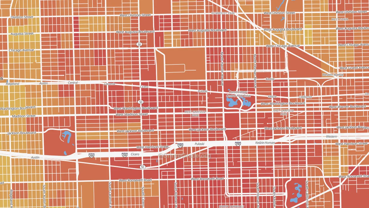 Central Park, Chicago, IL Map of Murder Rates