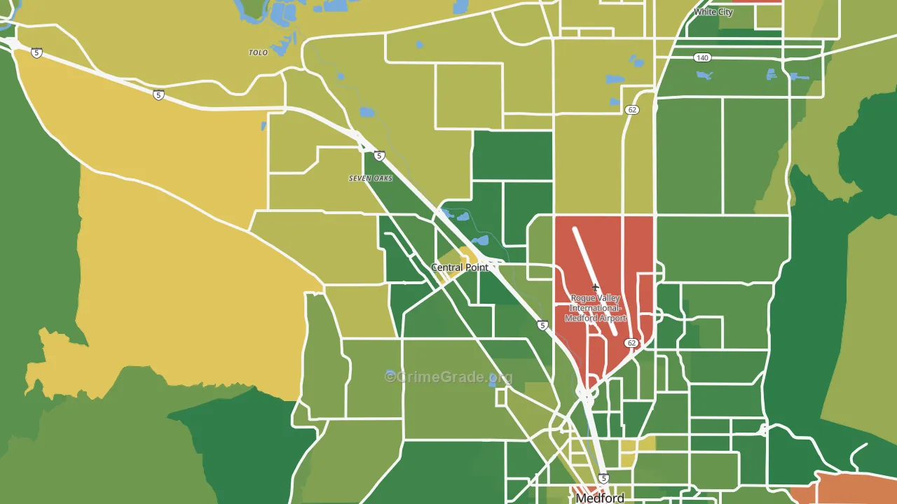 Central Point, OR Map of Murder Rates