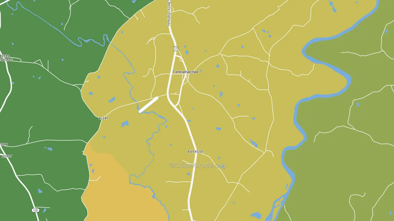 Centralhatchee, GA Map of Murder Rates