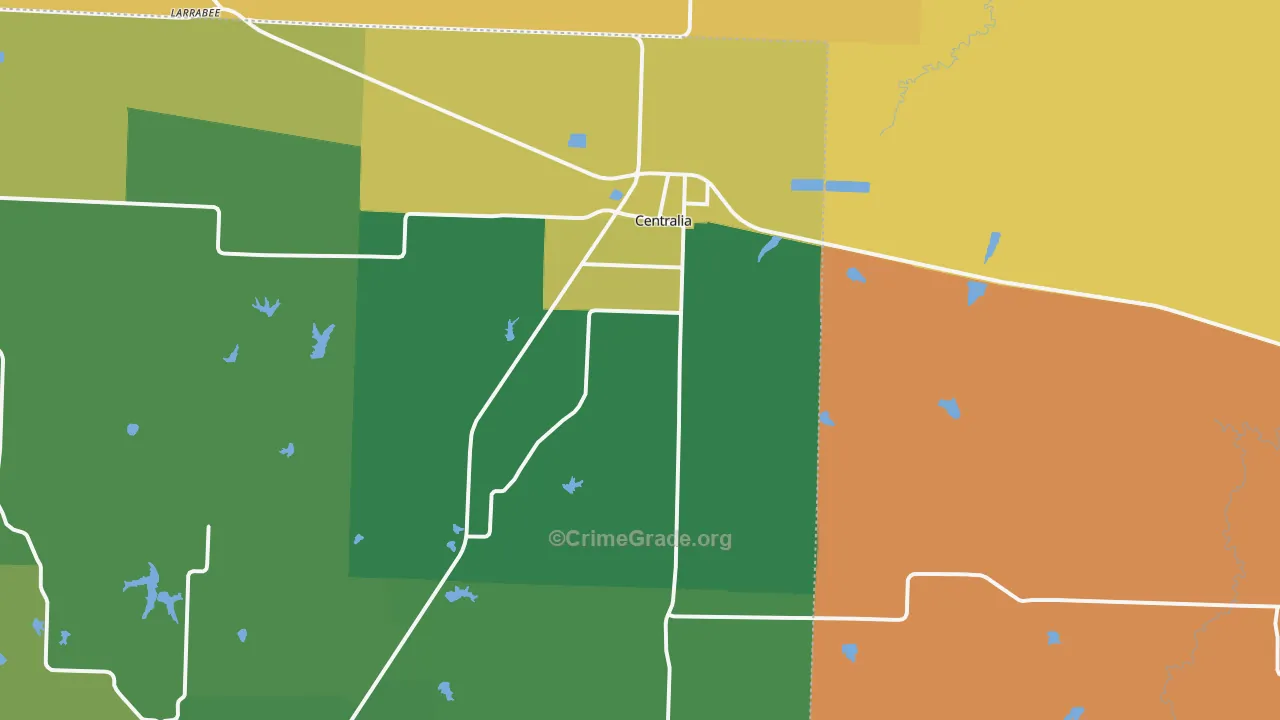 Centralia, MO Map of Murder Rates