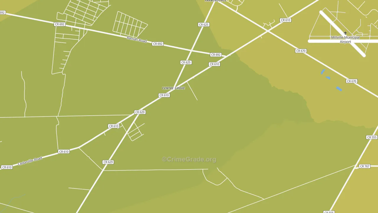 Centre Grove, NJ Map of Murder Rates